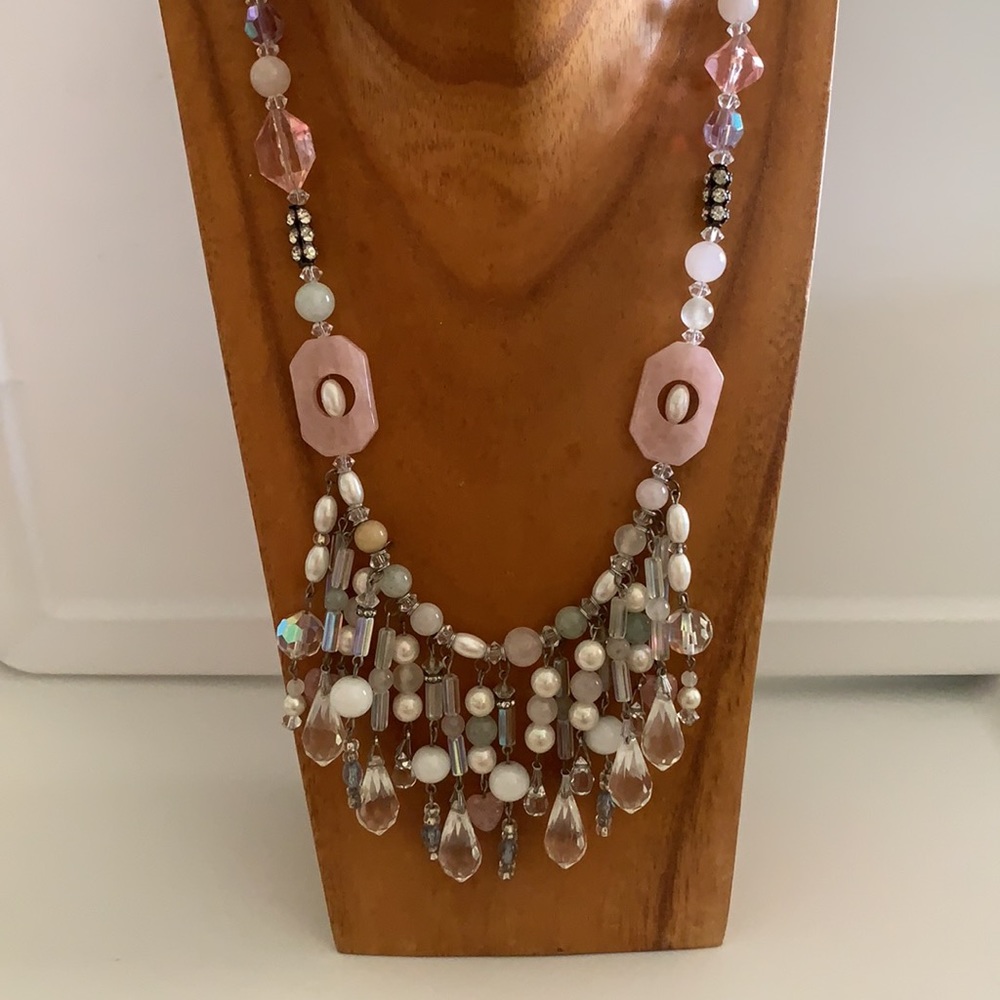 Gorgeous beaded drop bib Necklace so feminine!